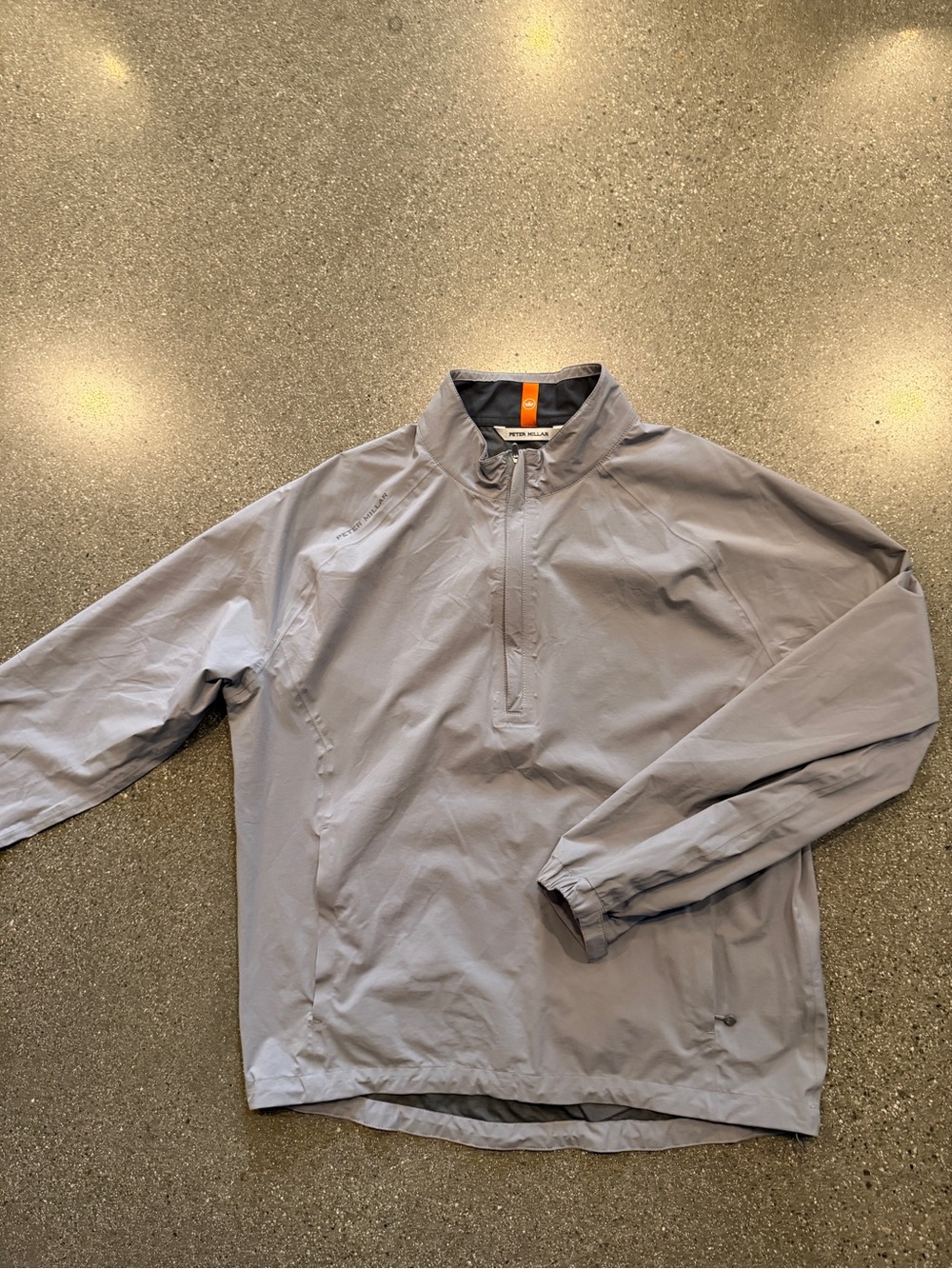 Peter Milar-Men's Lightweight Gray Pullover Jacket - Golf rain jacket